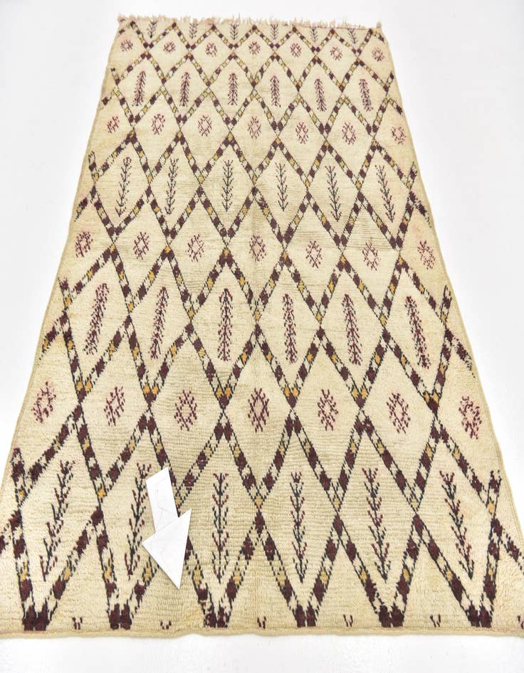 Detail image of  5' 7 x 7' 2  Hand Knotted Moroccan Wool Rug