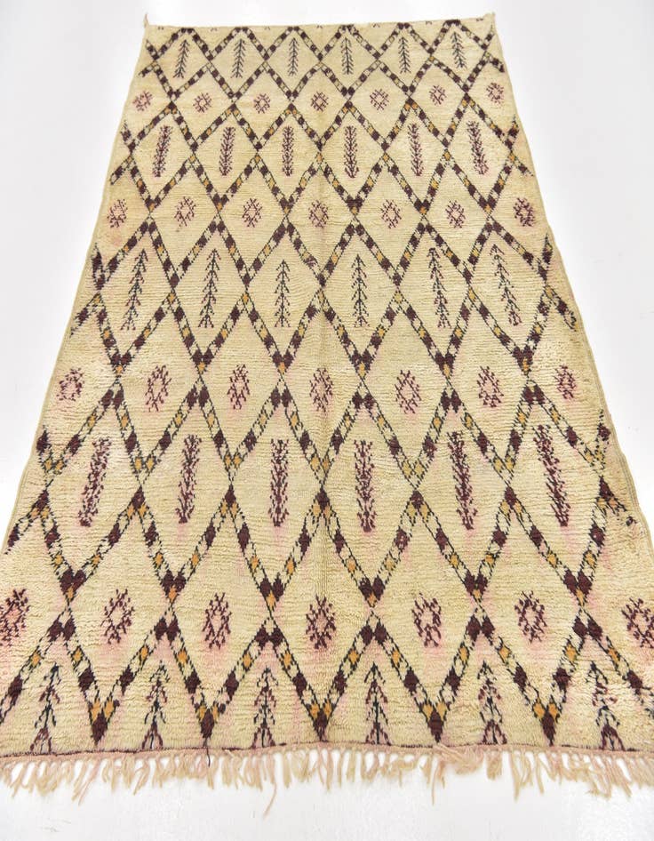 Detail image of  5' 7 x 7' 2  Hand Knotted Moroccan Wool Rug