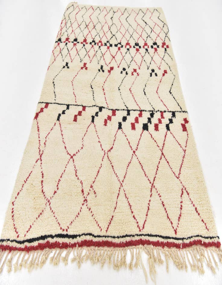 Detail image of  5' 2 x 7' 4  Hand Knotted Moroccan Wool Rug