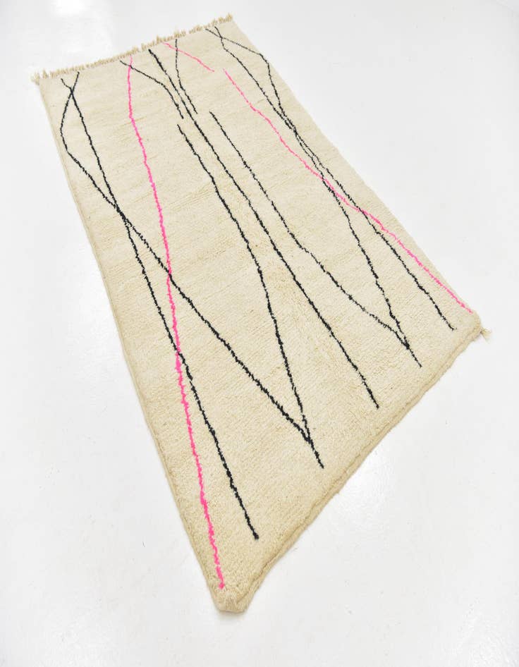 Detail image of  5' x 8'  Hand Knotted Moroccan Wool Rug