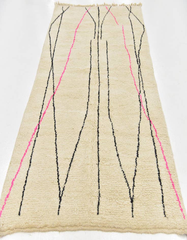 Detail image of  5' x 8'  Hand Knotted Moroccan Wool Rug