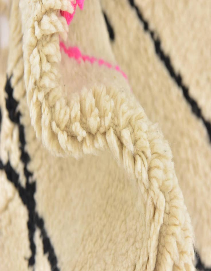 Detail image of  5' x 8'  Hand Knotted Moroccan Wool Rug