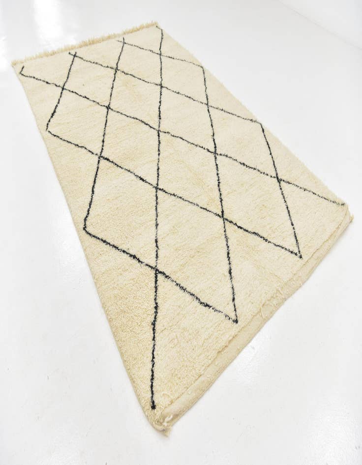 Detail image of  6' 4 x 9' 9  Hand Knotted Moroccan Wool Rug