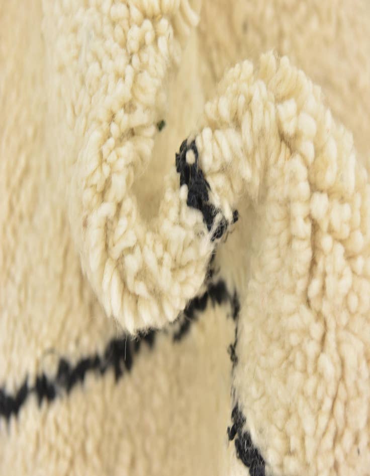 Detail image of  6' 4 x 9' 9  Hand Knotted Moroccan Wool Rug