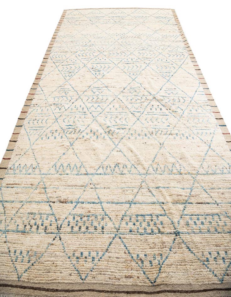 Detail image of  10' 5 x 13' 10  Hand Knotted Moroccan Wool Rug