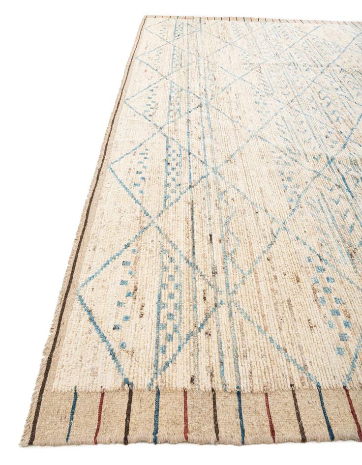 Detail image of  10' 5 x 13' 10  Hand Knotted Moroccan Wool Rug