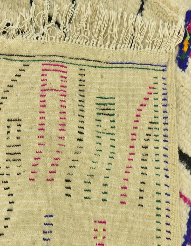 Detail image of  4' 7 x 9'  Hand Knotted Moroccan Wool Rug