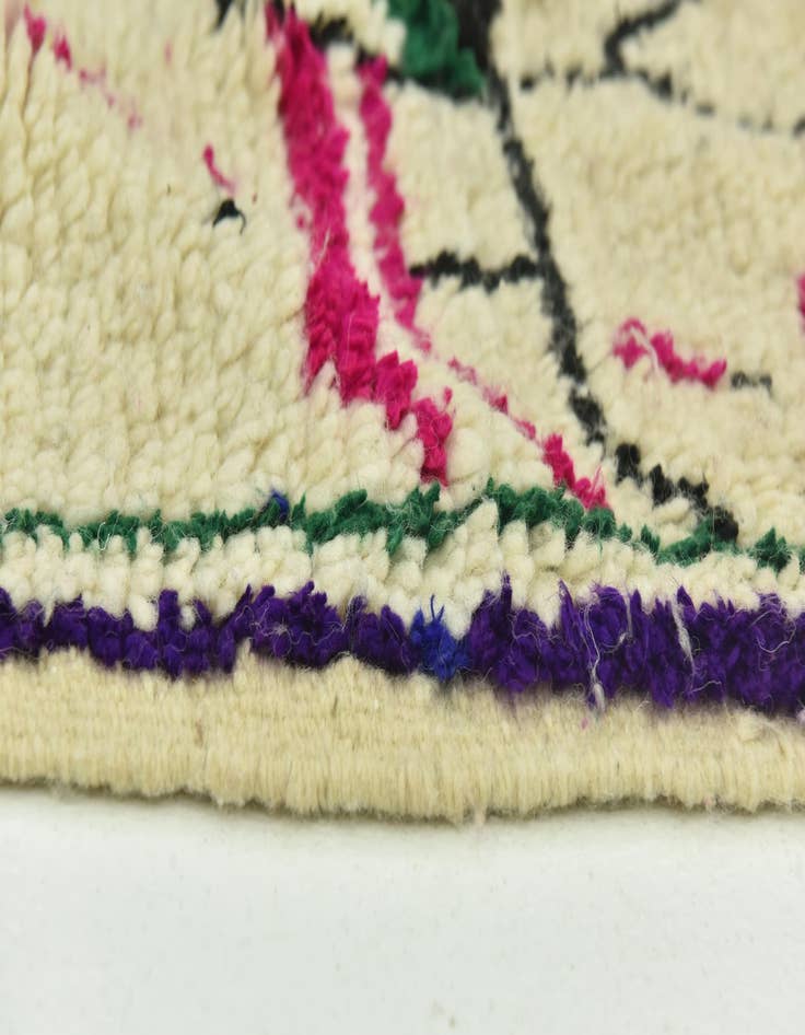 Detail image of  4' 7 x 9'  Hand Knotted Moroccan Wool Rug