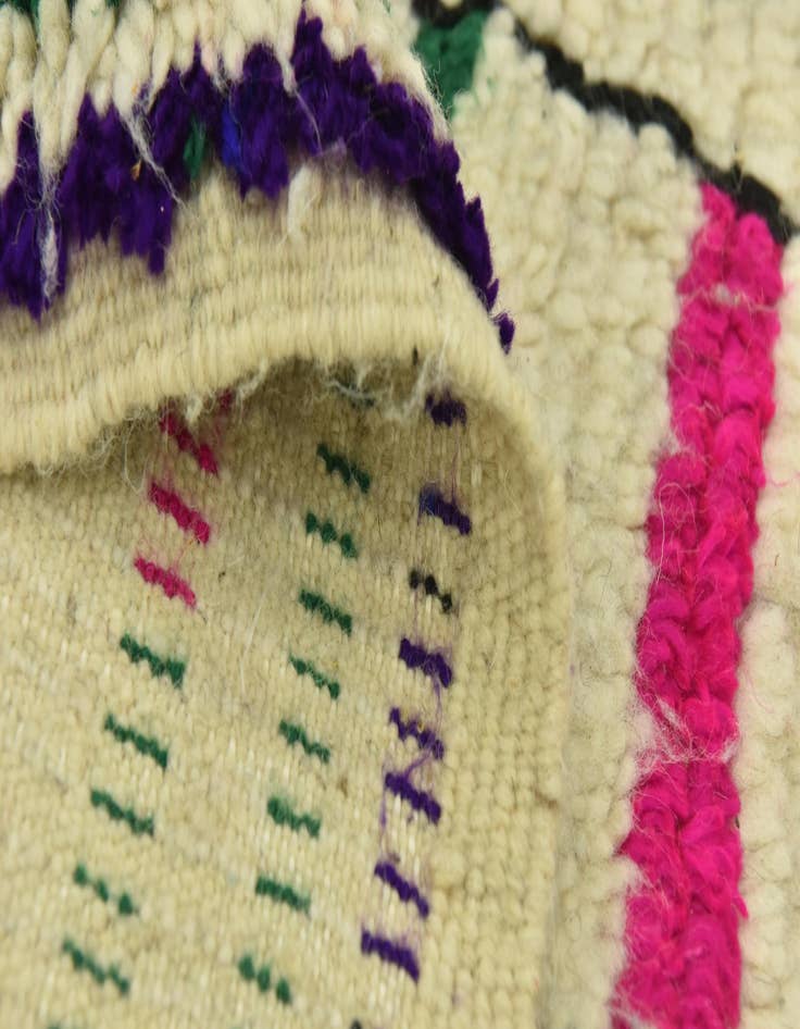 Detail image of  4' 7 x 9'  Hand Knotted Moroccan Wool Rug