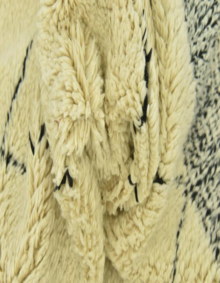 Detail image of  6' 6 x 10'  Hand Knotted Moroccan Wool Rug