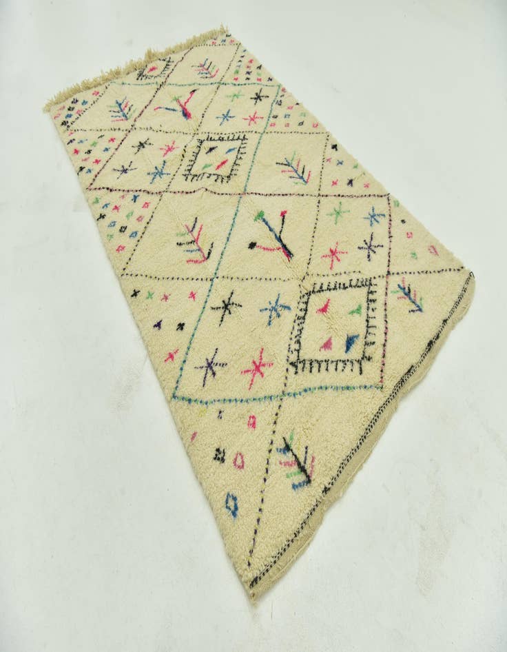 Detail image of  5' x 8'  Hand Knotted Moroccan Wool Rug