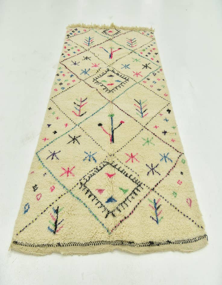 Detail image of  5' x 8'  Hand Knotted Moroccan Wool Rug