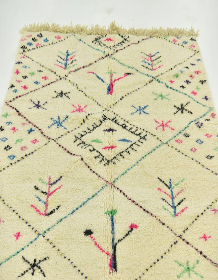 Detail image of  5' x 8'  Hand Knotted Moroccan Wool Rug