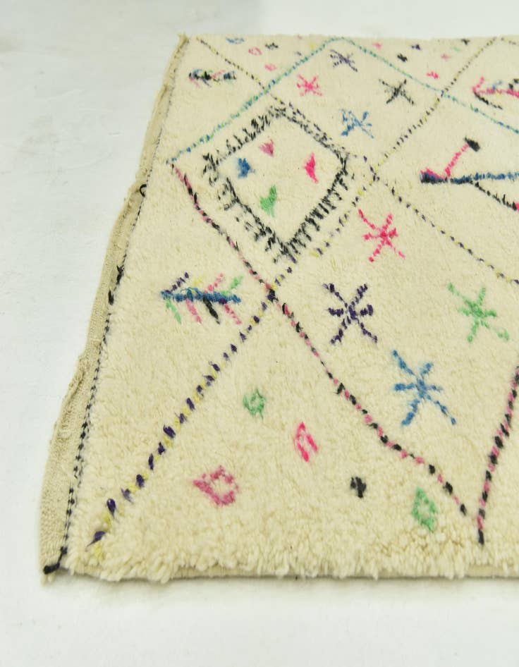 Detail image of  5' x 8'  Hand Knotted Moroccan Wool Rug