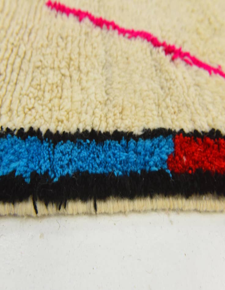 Detail image of  3' 4 x 4' 10  Hand Knotted Moroccan Wool Rug