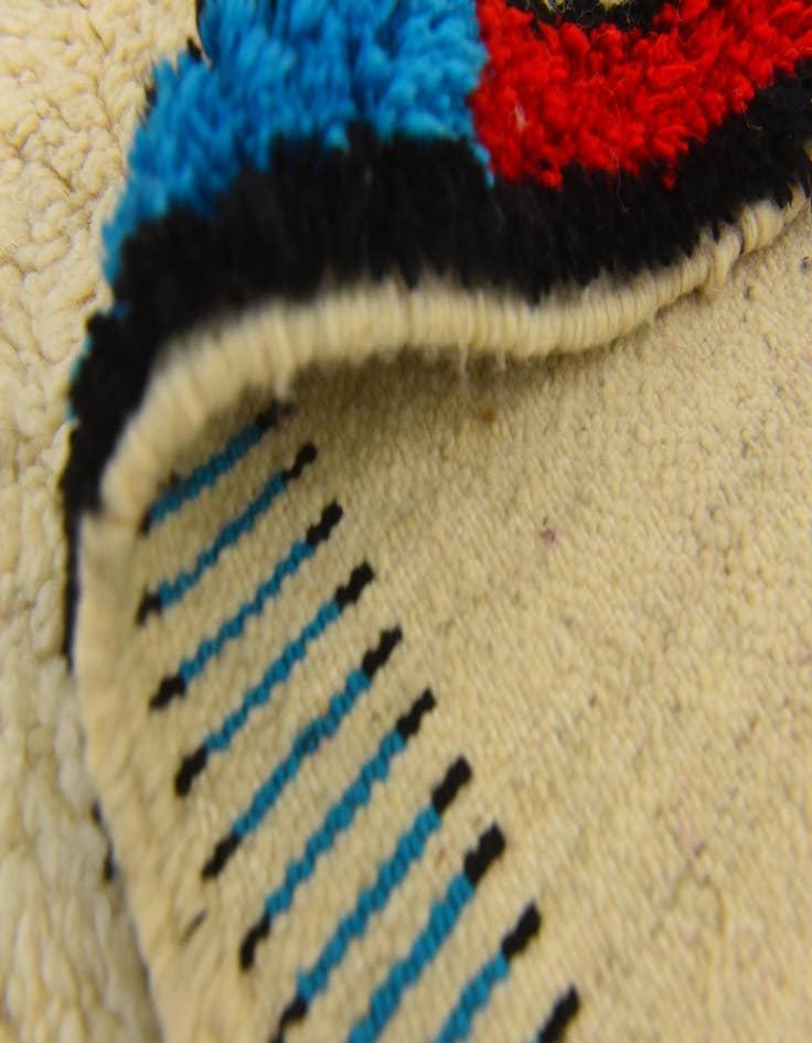 Detail image of  3' 4 x 4' 10  Hand Knotted Moroccan Wool Rug