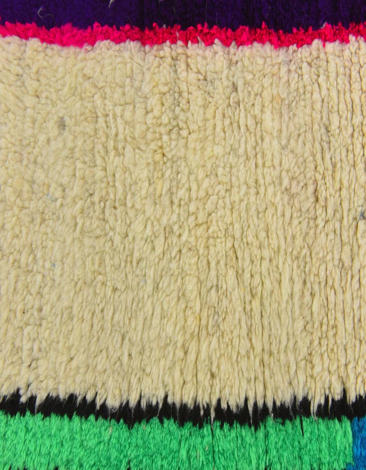 Detail image of  3' 4 x 4' 10  Hand Knotted Moroccan Wool Rug