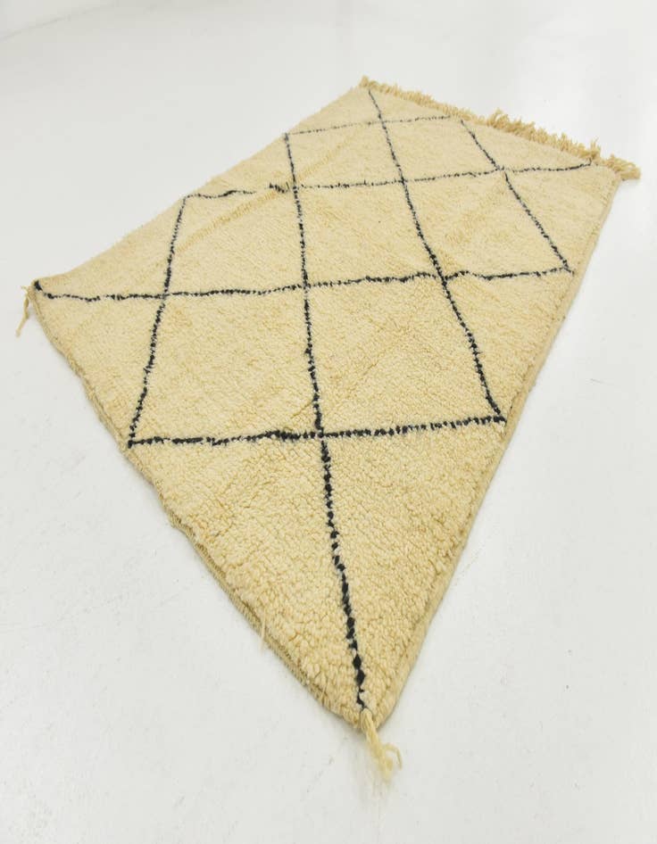 Detail image of  3' 8 x 4' 9  Hand Knotted Moroccan Wool Rug