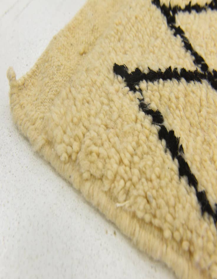 Detail image of  3' 1 x 4' 10  Hand Knotted Moroccan Wool Rug