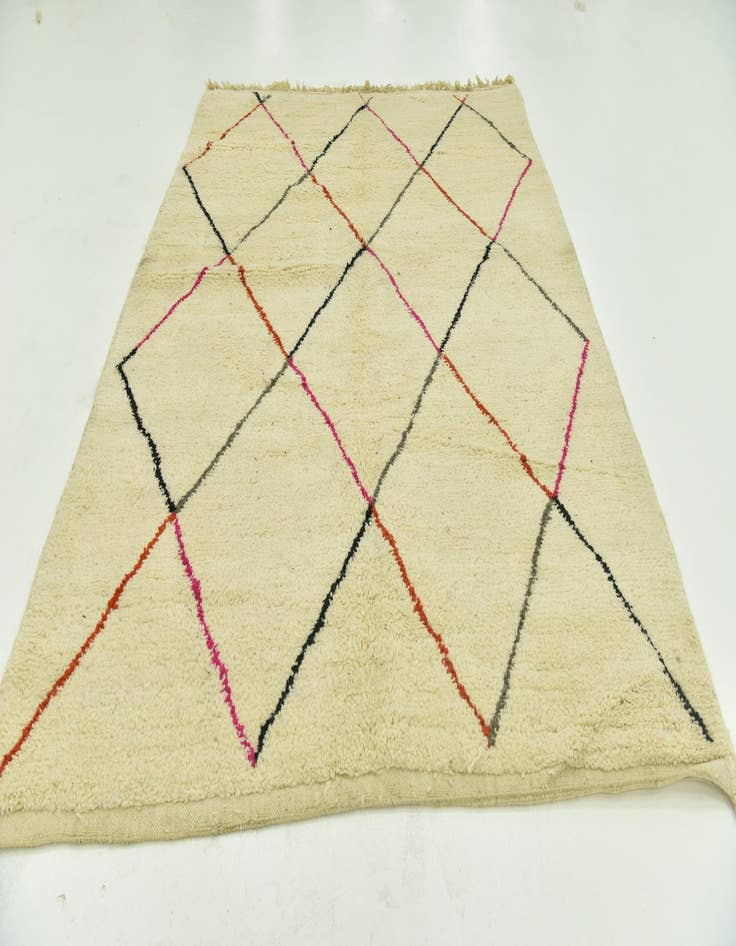 Detail image of  7' 1 x 10'  Hand Knotted Moroccan Wool Rug