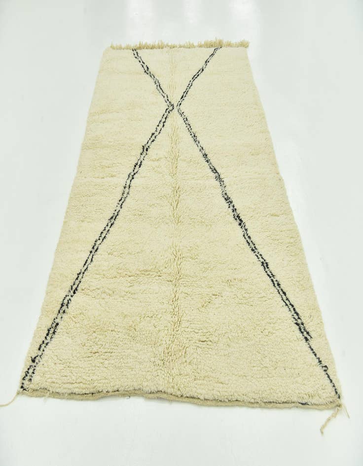 Detail image of  5' 6 x 8' 8  Hand Knotted Moroccan Wool Rug