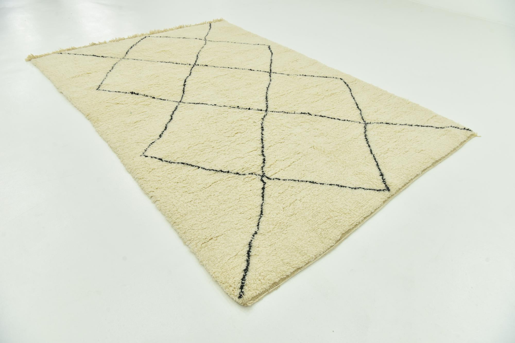  6' 8 x 10' 3  Hand Knotted Moroccan Wool Rug