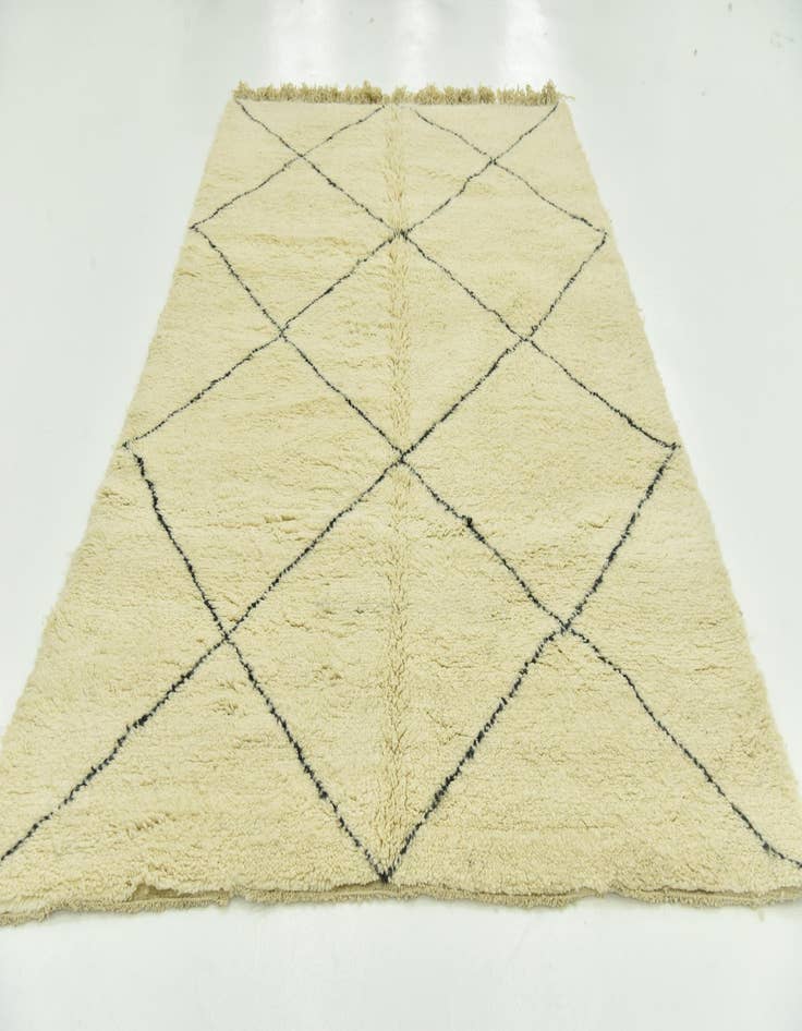 Detail image of  6' 7 x 10'  Hand Knotted Moroccan Wool Rug