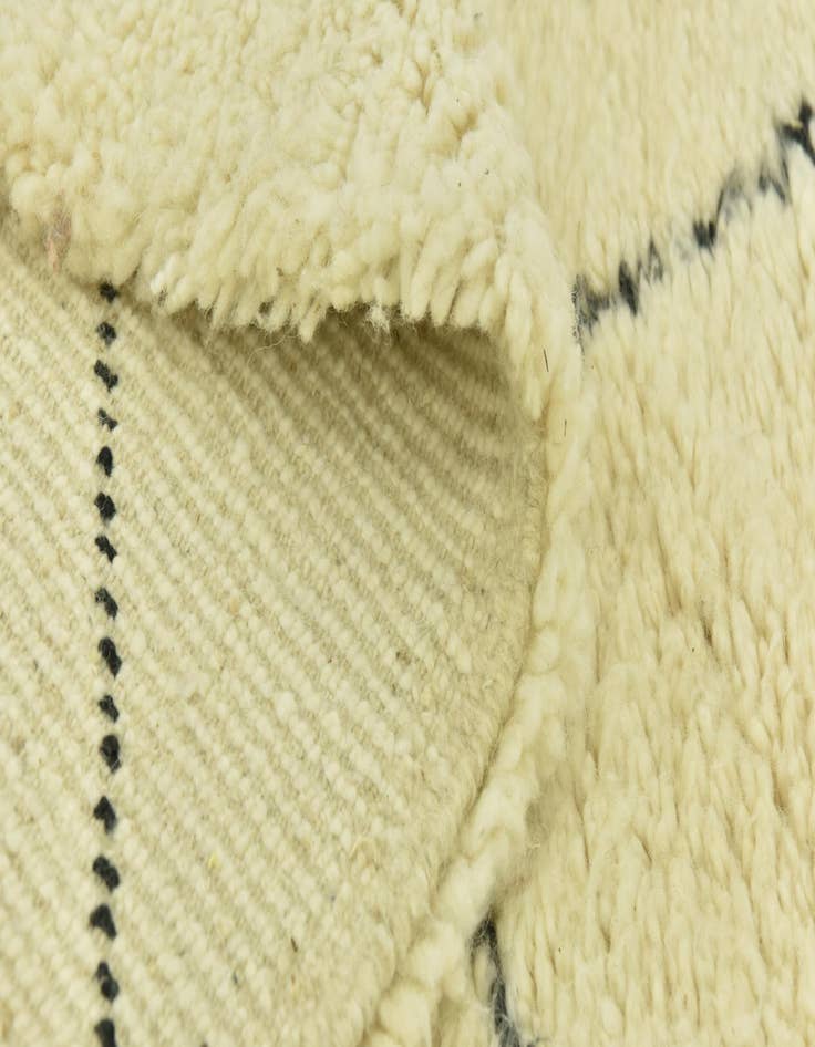 Detail image of  6' 7 x 10'  Hand Knotted Moroccan Wool Rug