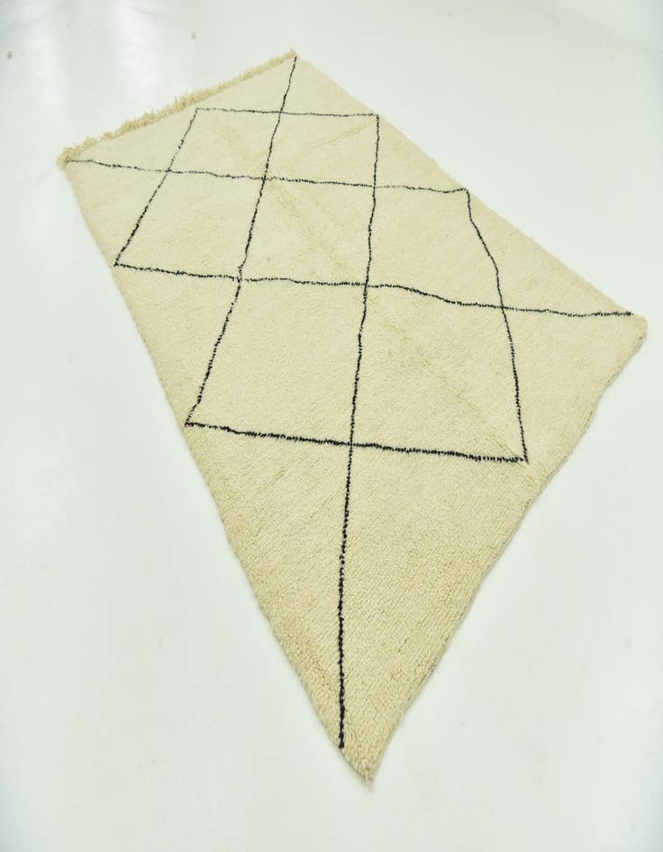 Detail image of  6' 7 x 8'  Hand Knotted Moroccan Wool Rug