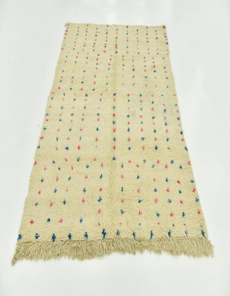 Detail image of  4' 10 x 6' 7  Hand Knotted Moroccan Wool Rug