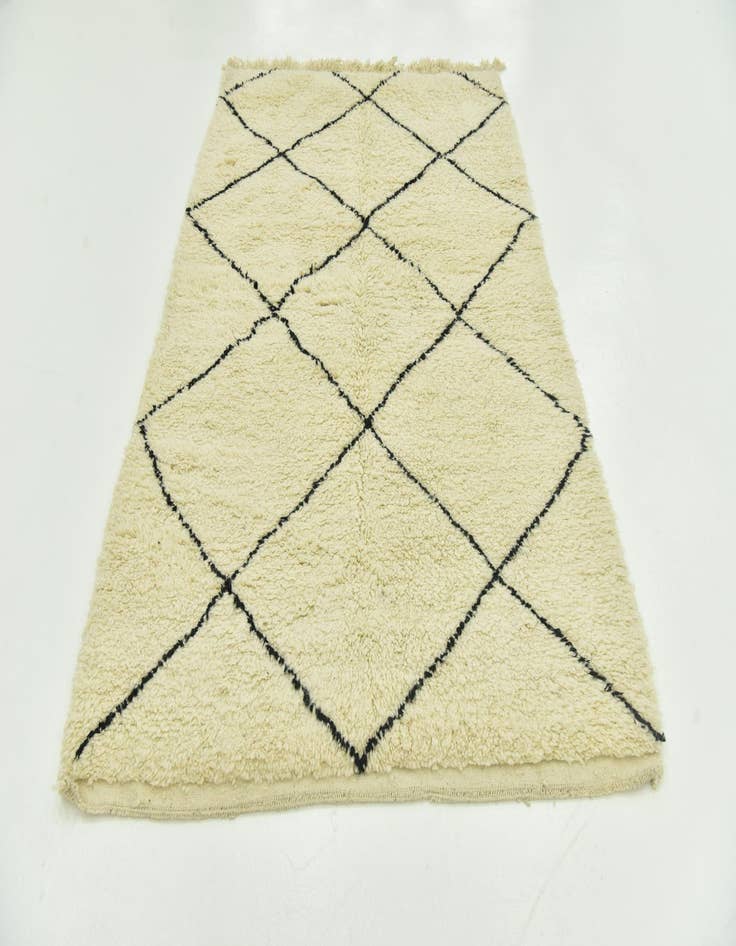 Detail image of  5' 2 x 8' 2  Hand Knotted Moroccan Wool Rug