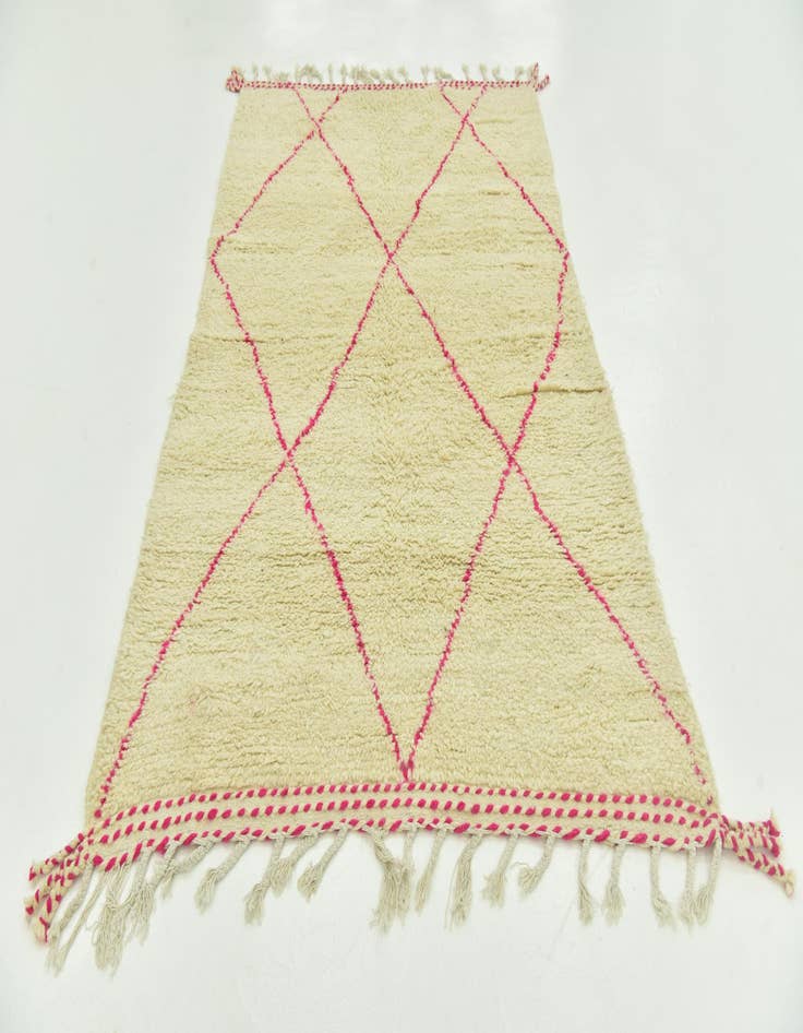 Detail image of  4' 10 x 8'  Hand Knotted Moroccan Wool Rug