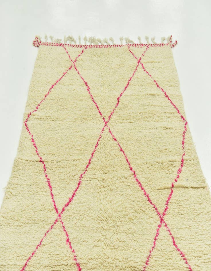 Detail image of  4' 10 x 8'  Hand Knotted Moroccan Wool Rug