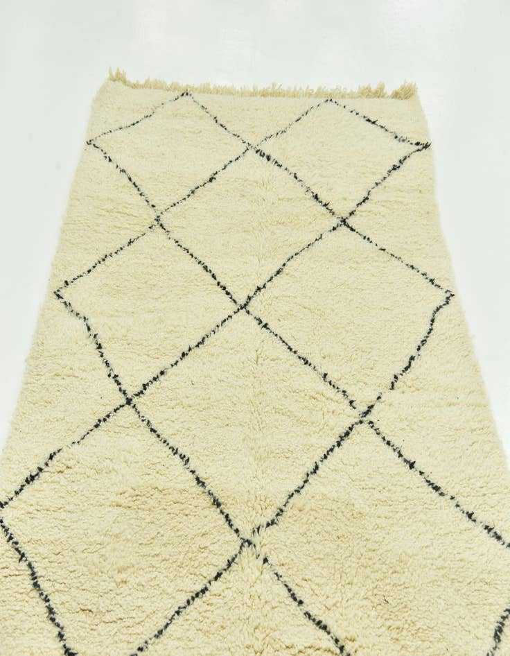 Detail image of  4' 10 x 7' 9  Hand Knotted Moroccan Wool Rug