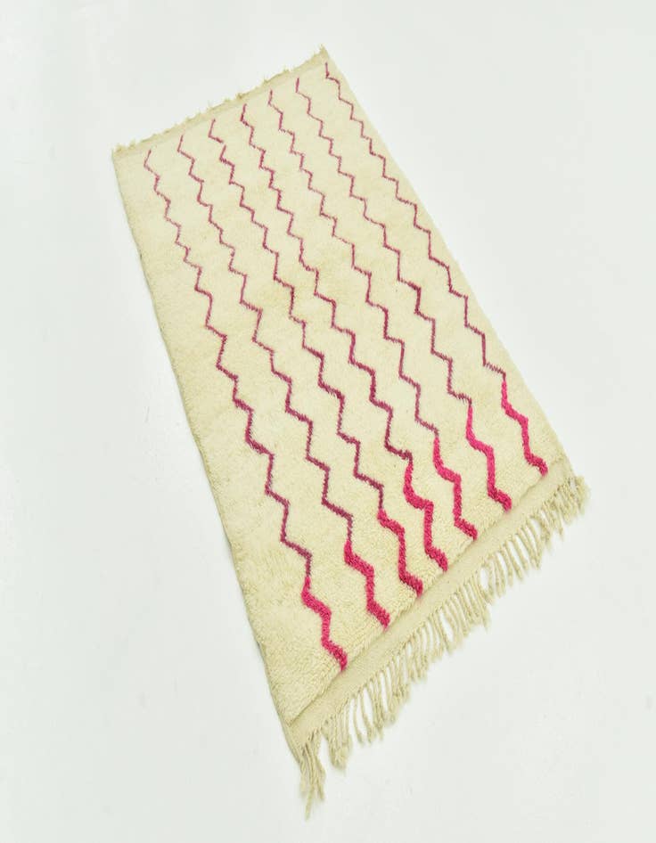 Detail image of  3' 5 x 4' 8  Hand Knotted Moroccan Wool Rug