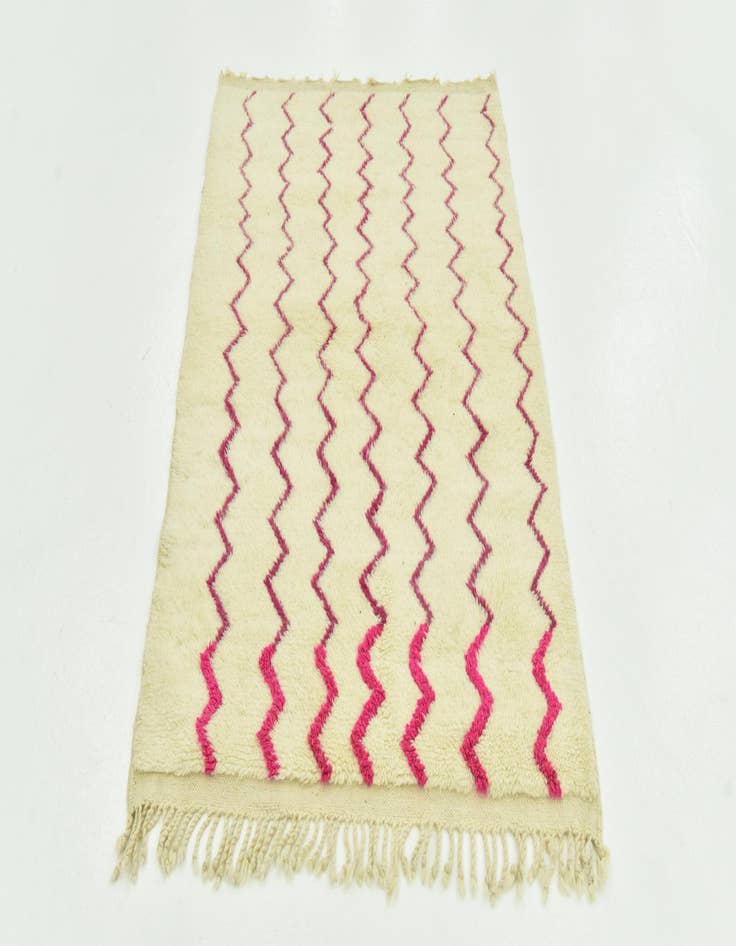 Detail image of  3' 5 x 4' 8  Hand Knotted Moroccan Wool Rug