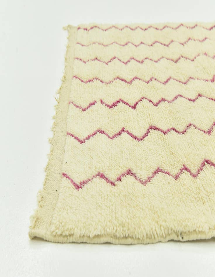 Detail image of  3' 5 x 4' 8  Hand Knotted Moroccan Wool Rug