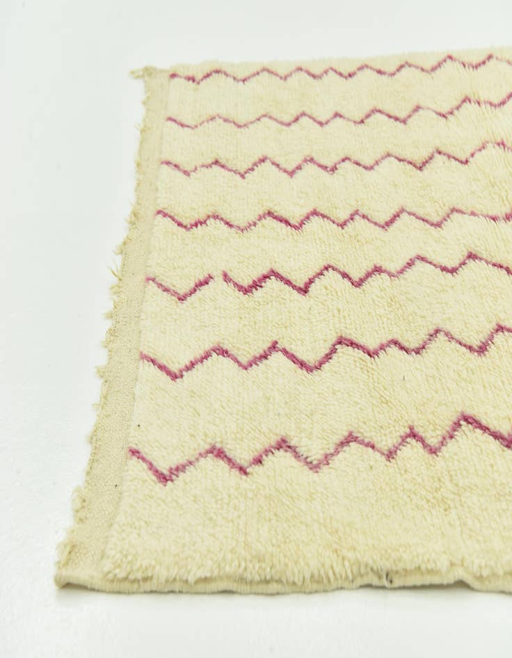 Detail image of  3' 5 x 4' 8  Hand Knotted Moroccan Wool Rug