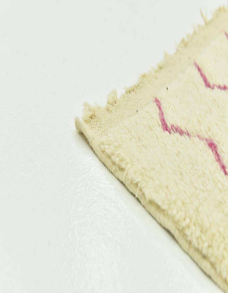 Detail image of  3' 5 x 4' 8  Hand Knotted Moroccan Wool Rug