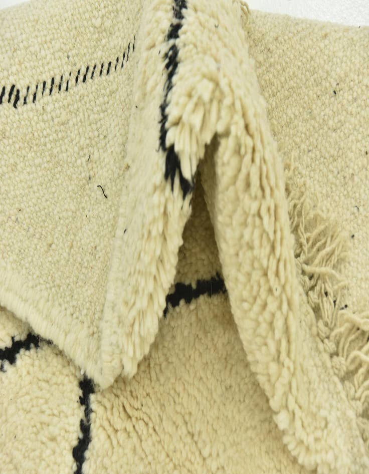 Detail image of  3' 5 x 4' 9  Hand Knotted Moroccan Wool Rug