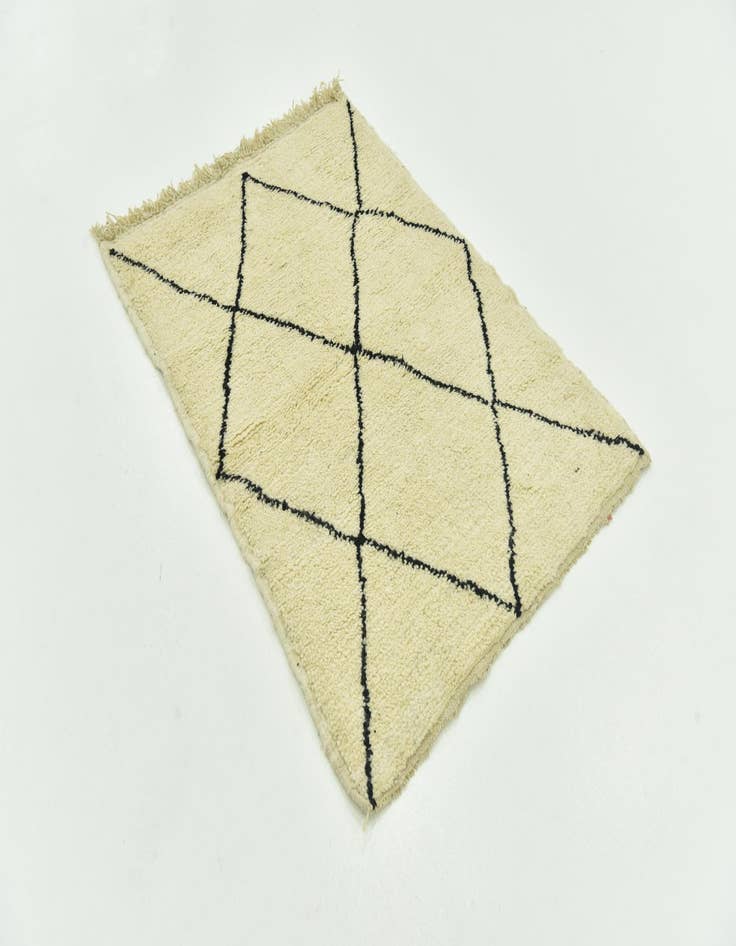 Detail image of  3' 5 x 4' 9  Hand Knotted Moroccan Wool Rug