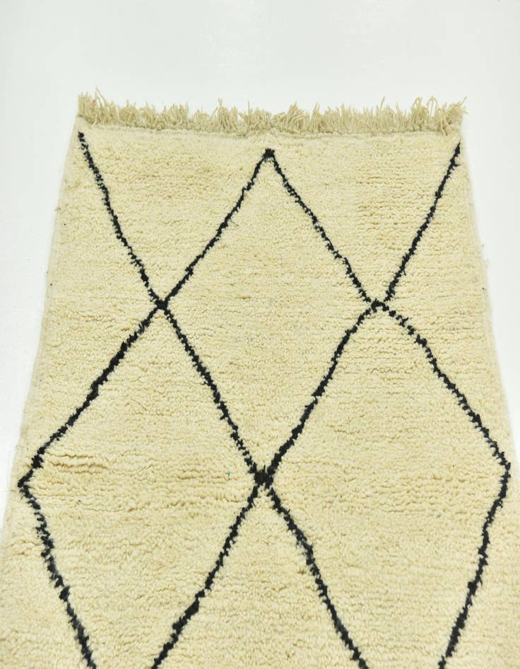 Detail image of  3' 5 x 4' 9  Hand Knotted Moroccan Wool Rug