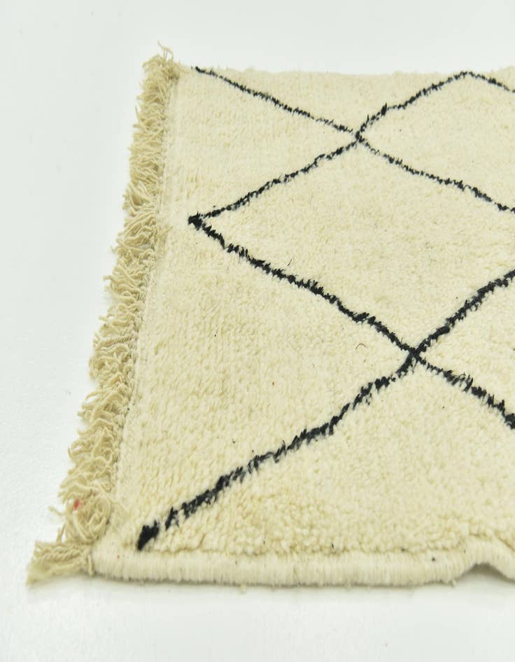 Detail image of  3' 5 x 4' 9  Hand Knotted Moroccan Wool Rug