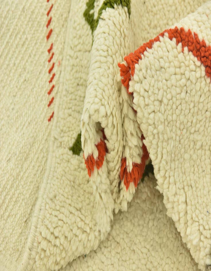 Detail image of  3' 4 x 5'  Hand Knotted Moroccan Wool Rug