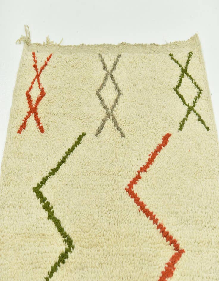 Detail image of  3' 4 x 5'  Hand Knotted Moroccan Wool Rug