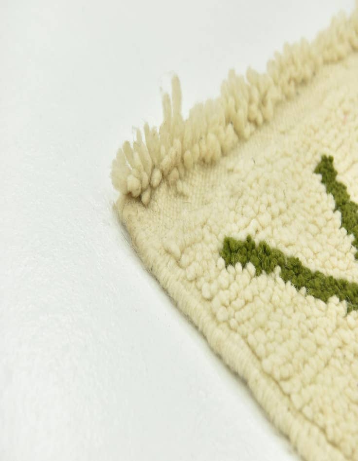 Detail image of  3' 4 x 5'  Hand Knotted Moroccan Wool Rug