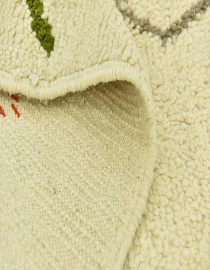 Detail image of  3' 4 x 5'  Hand Knotted Moroccan Wool Rug