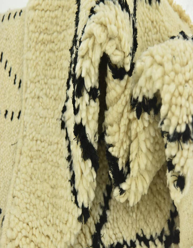 Detail image of  3' 4 x 5'  Hand Knotted Moroccan Wool Rug