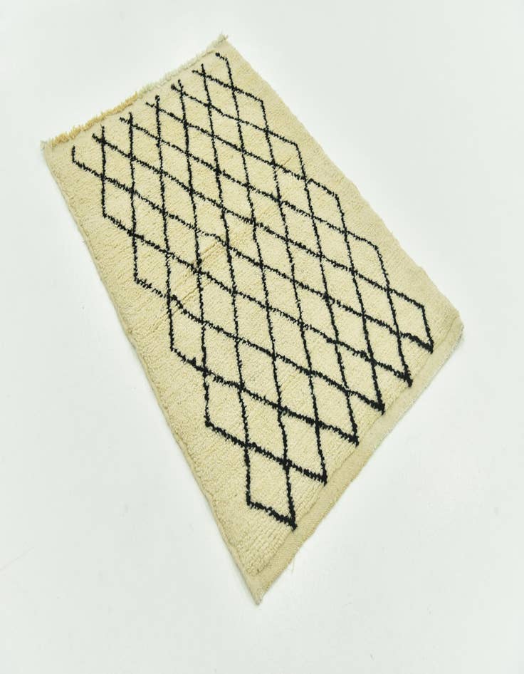 Detail image of  3' 4 x 5'  Hand Knotted Moroccan Wool Rug