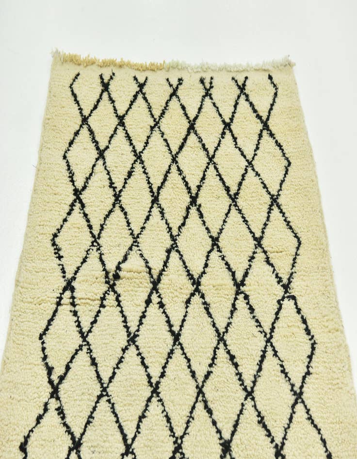 Detail image of  3' 4 x 5'  Hand Knotted Moroccan Wool Rug